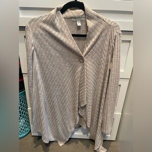 Dana Buchman Textured Beige Waterfall Sweater